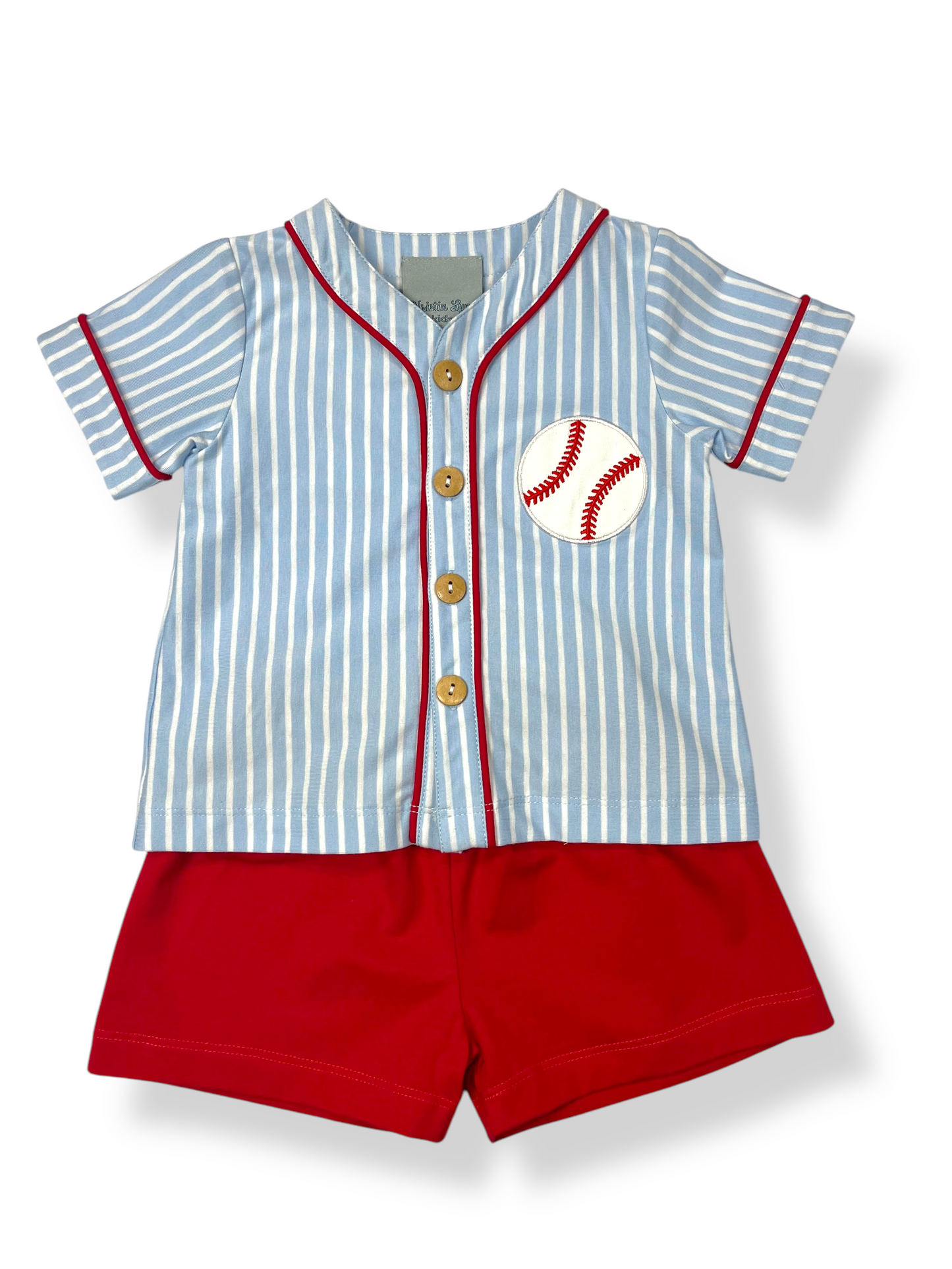Baseball Appliqué Boys Short Set