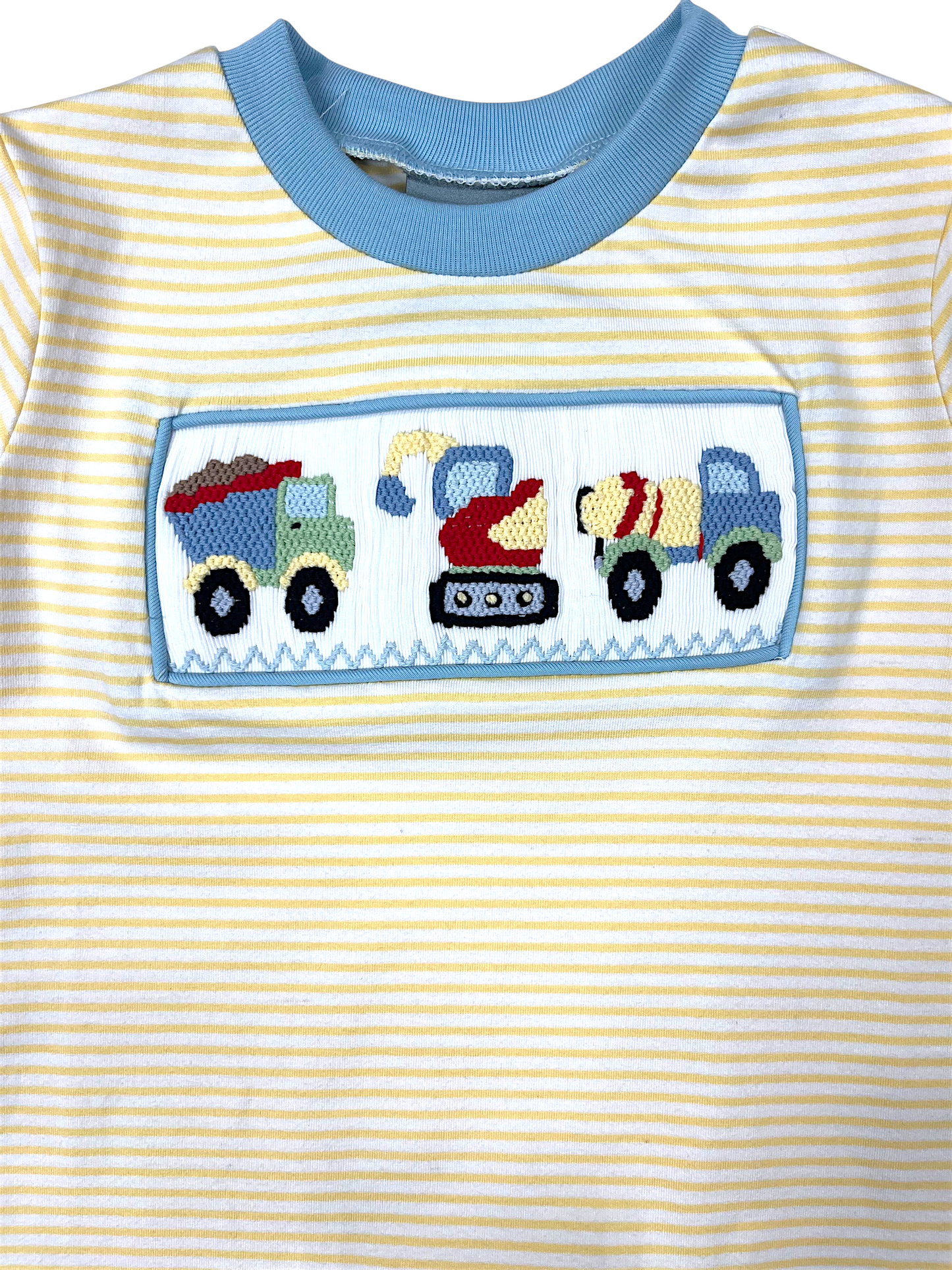 Construction Smocked Boys Romper