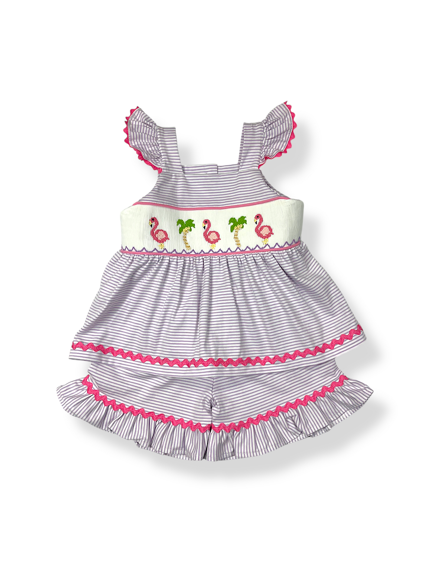 Flamingo Smocked Short Set