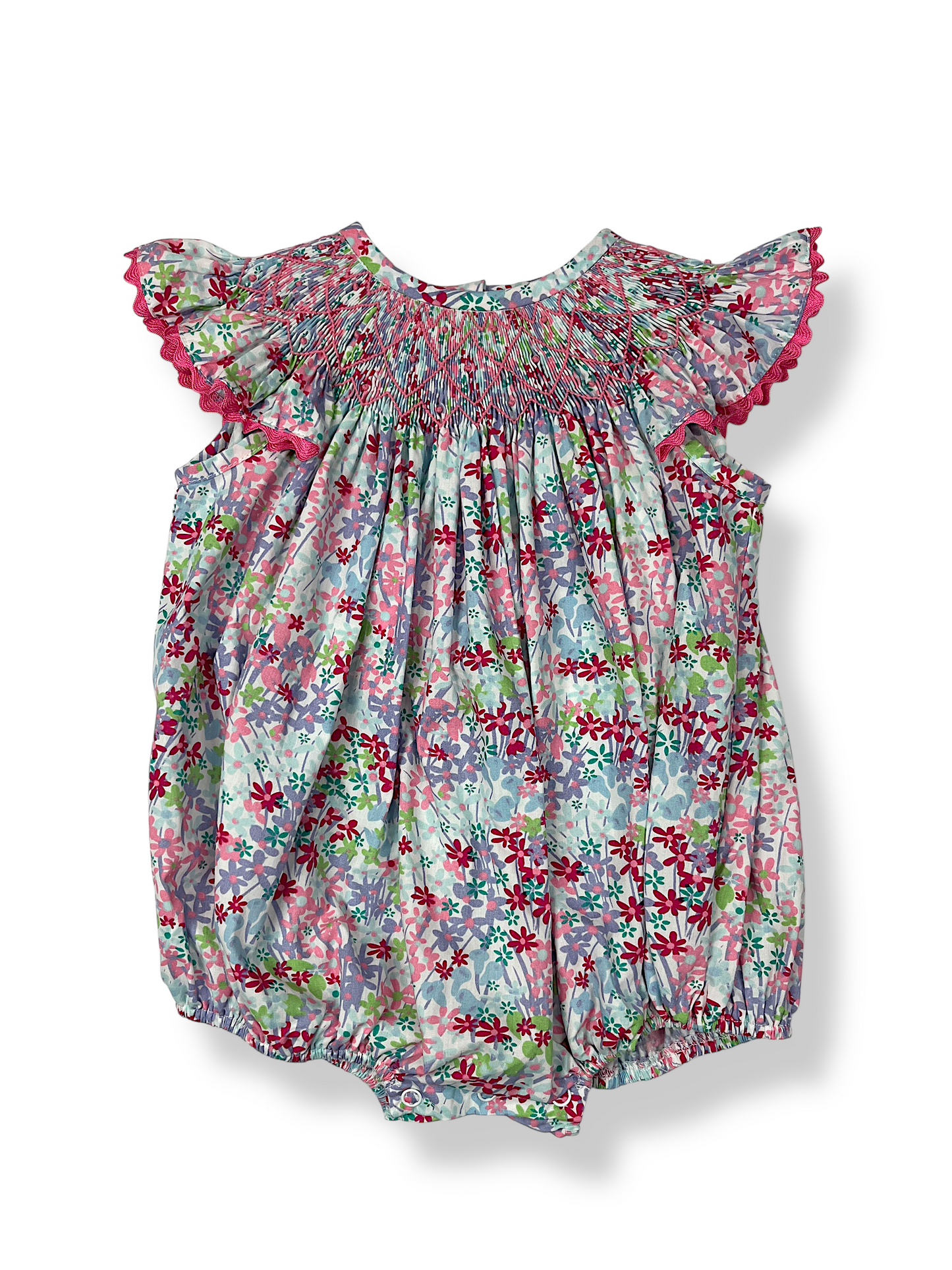 Spring Floral Smocked Geo Bubble