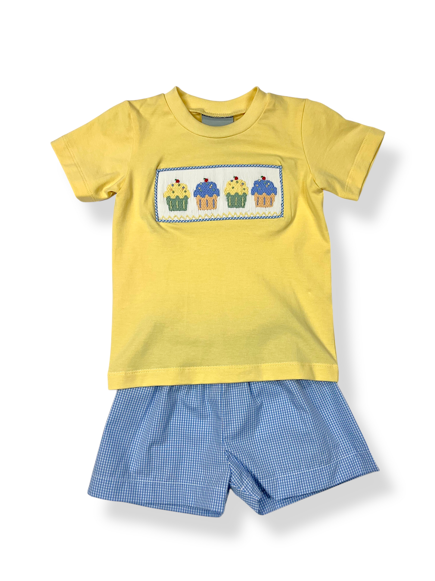 Cupcake Smocked Boys Short Set