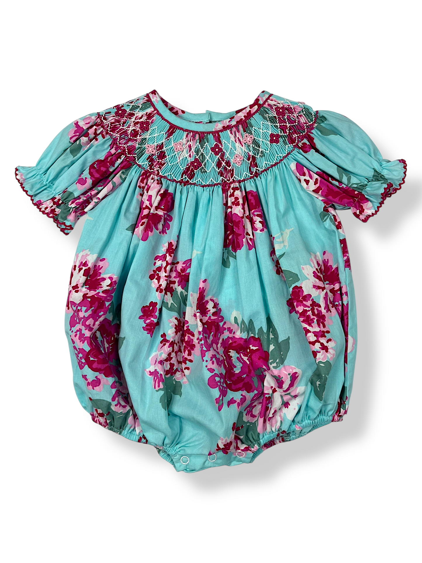 Pink Petals Smocked Bubble