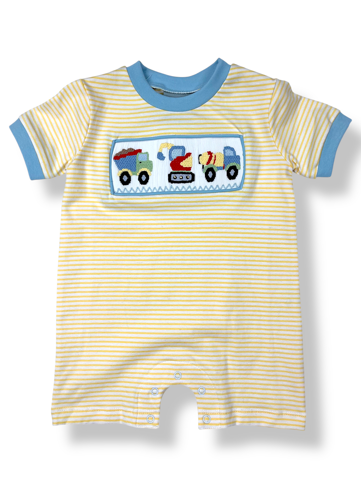 Construction Smocked Boys Romper