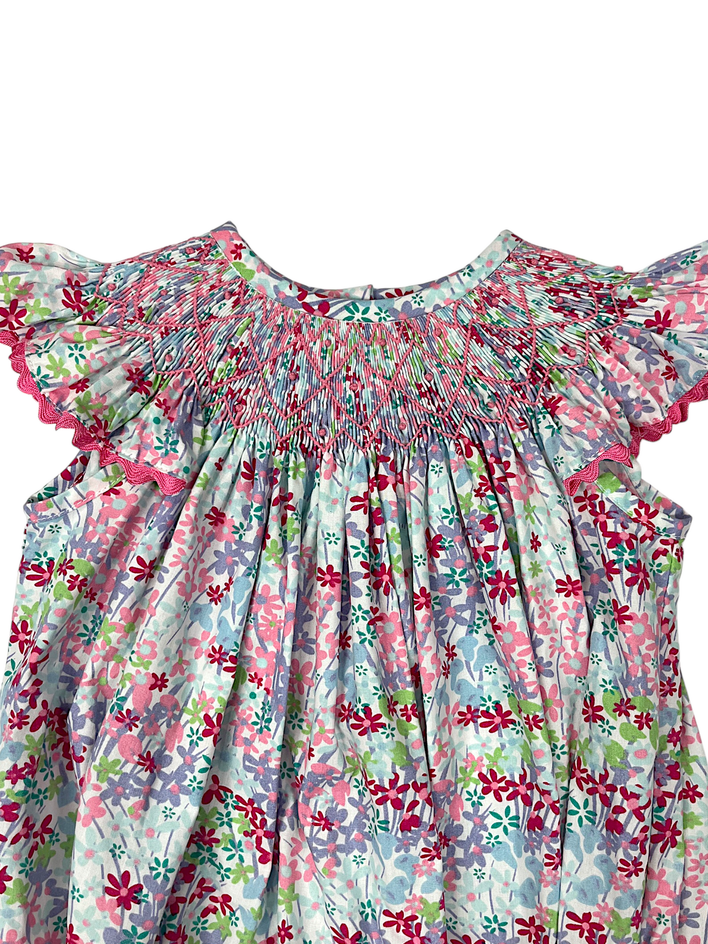 Spring Floral Smocked Geo Bubble