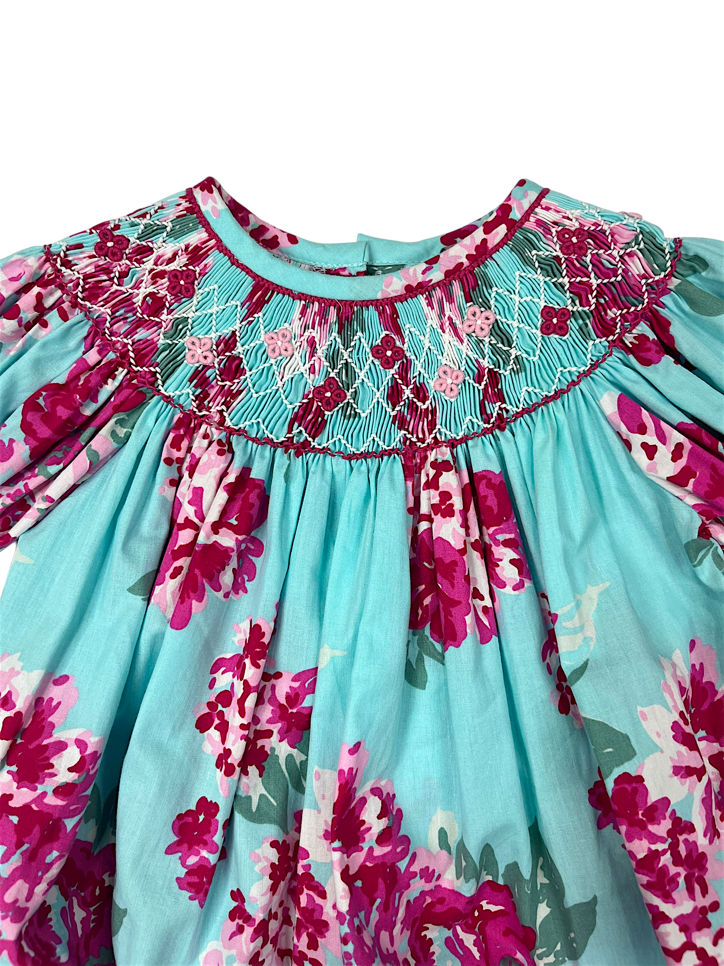 Pink Petals Smocked Bubble