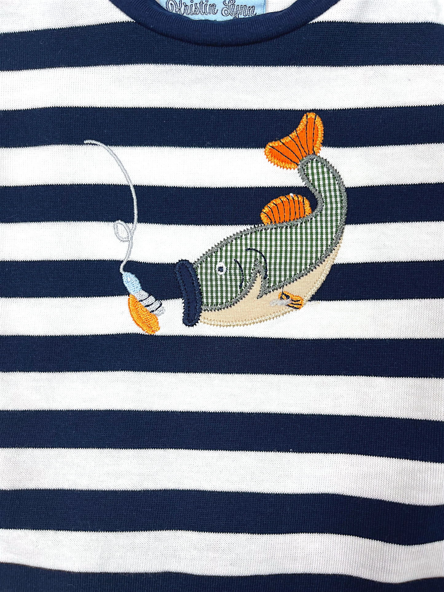 Bass Fish Boys Applique Short Set