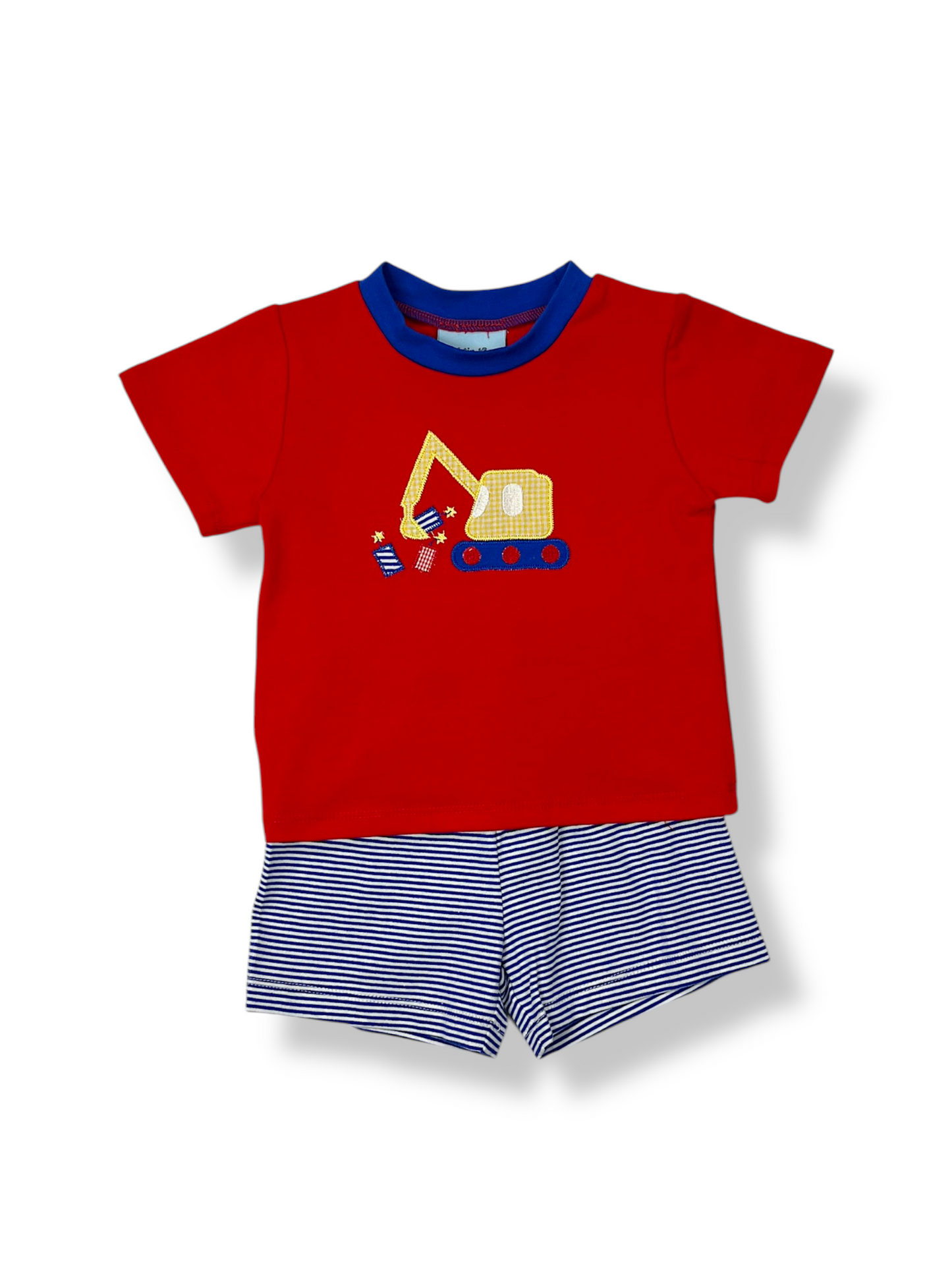 Fireworks Excavator Boys Short Set