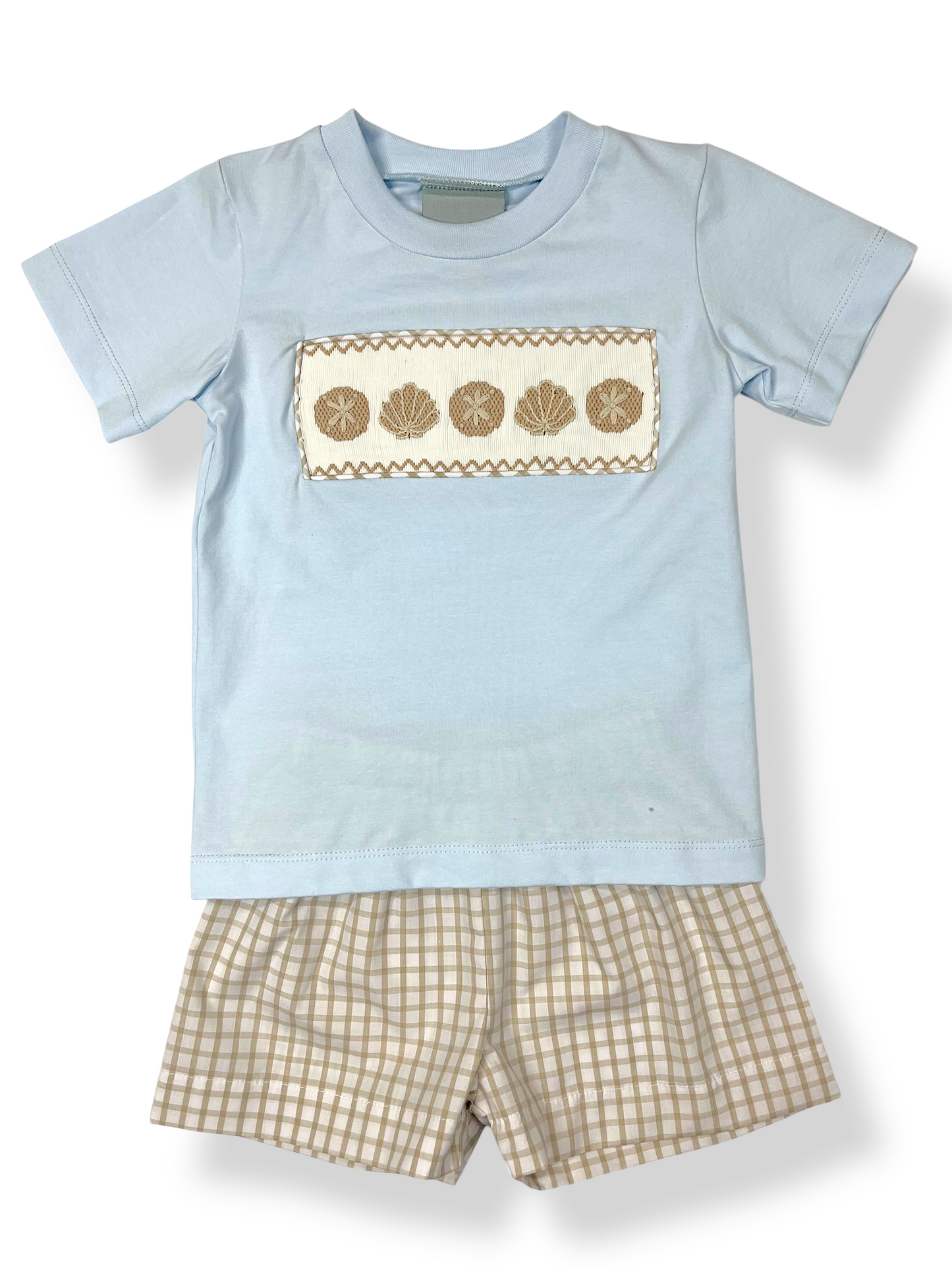 Boys Seashell Smocked Short Set