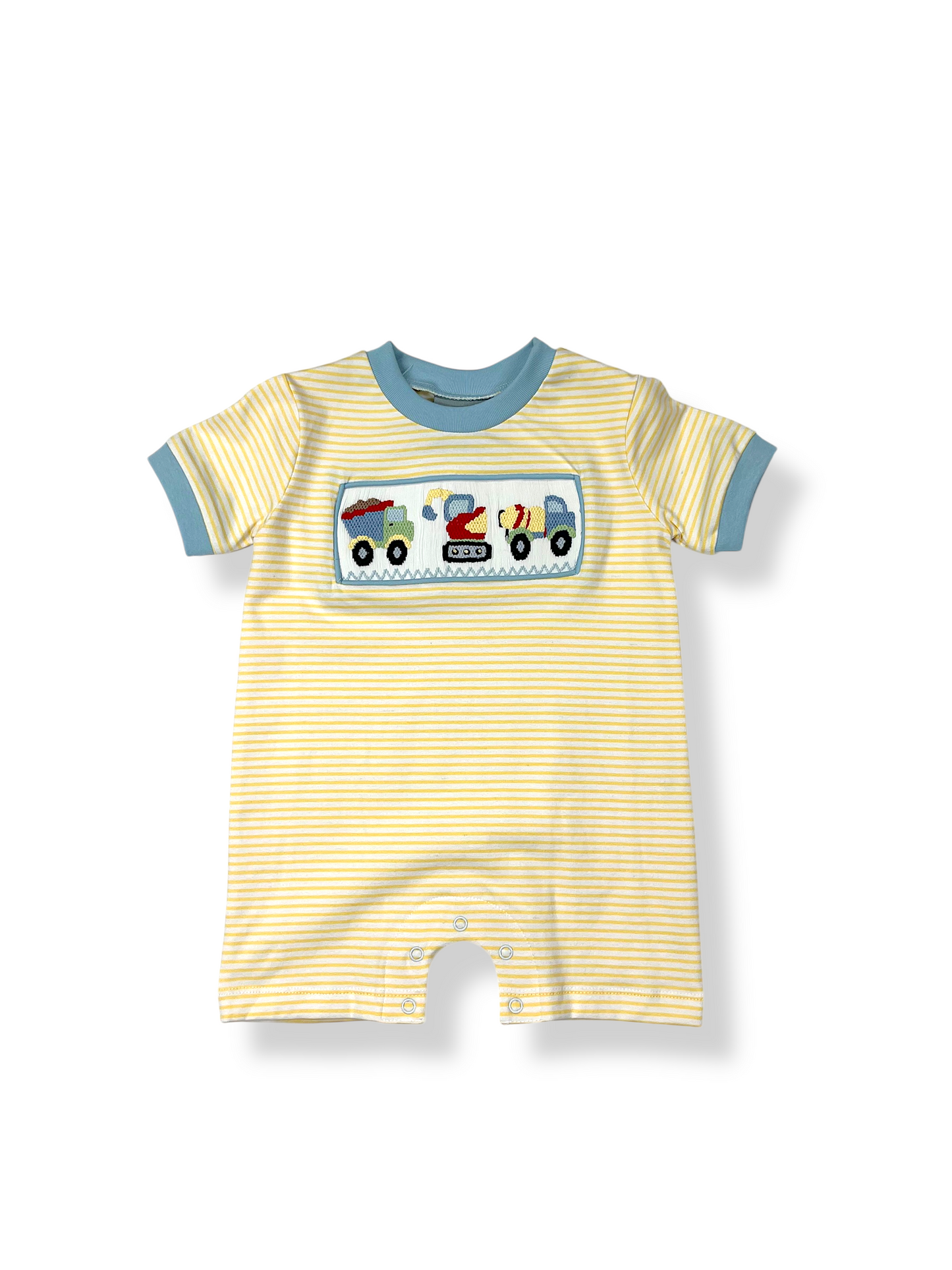 Construction Smocked Boys Romper