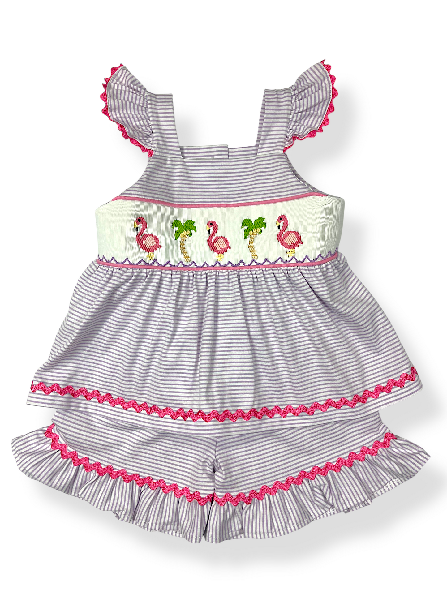 Flamingo Smocked Short Set
