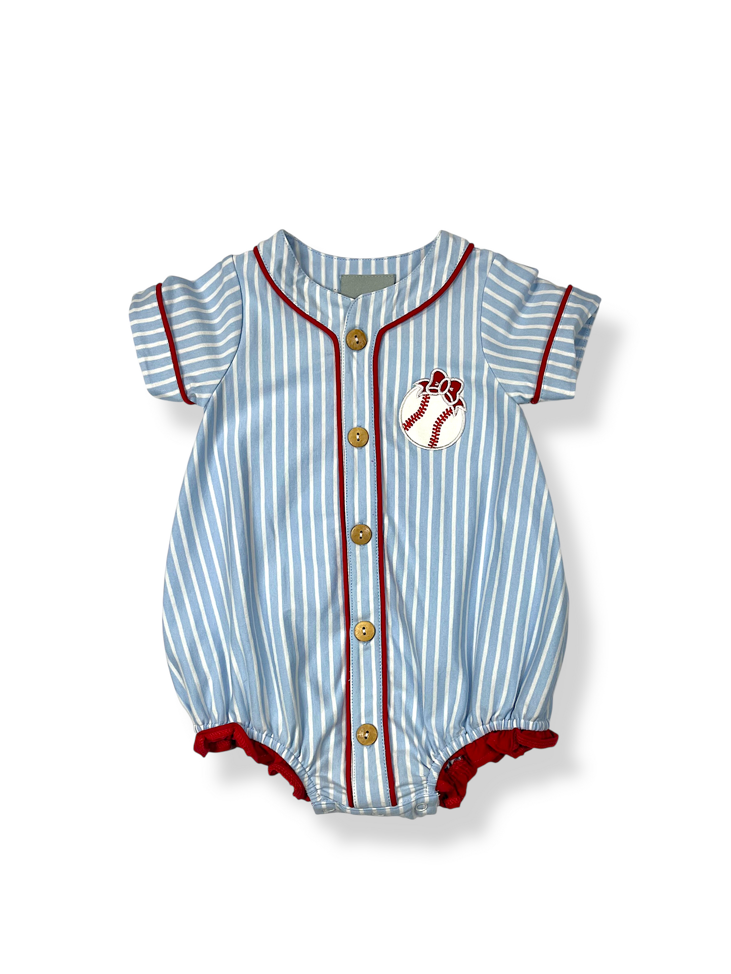Baseball Applique Girls Bubble