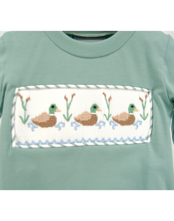 Mallard Smocked Boys Diaper Set