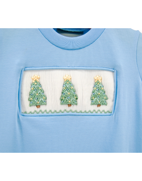 Christmas Tree Smocked Boys Romper