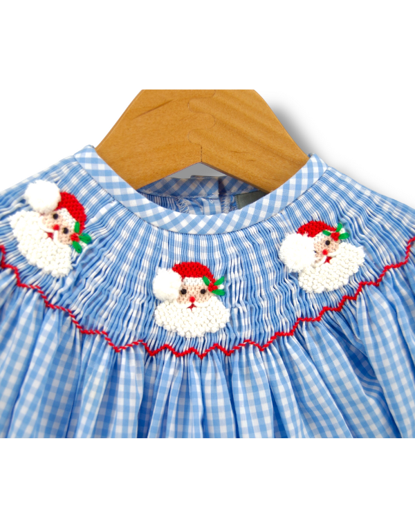 Santa Smocked L/S Bloomer Set