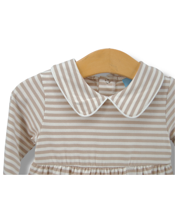 Jackson Romper Khaki Stripe
