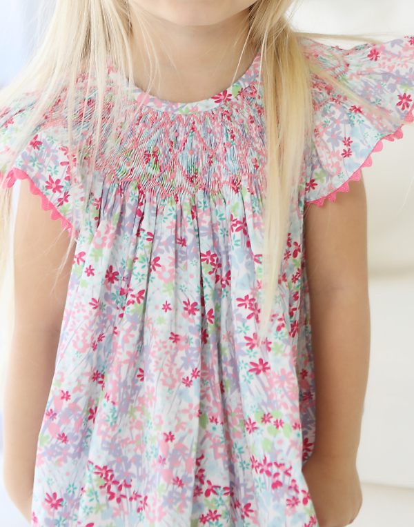 Spring Floral Smocked Geo Bishop