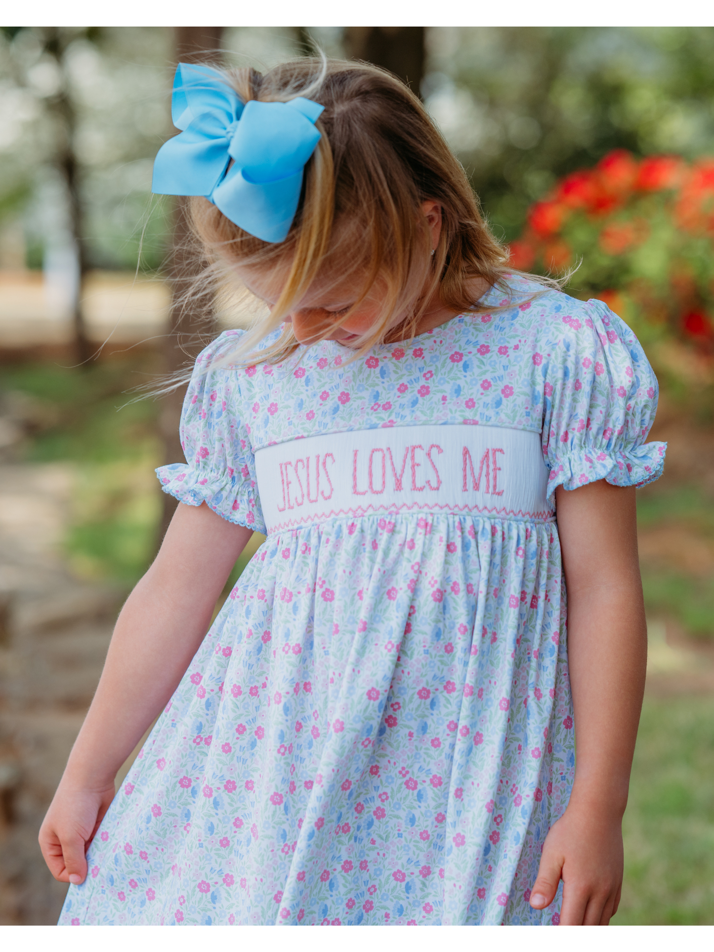 Jesus Loves Me Smocked Dress