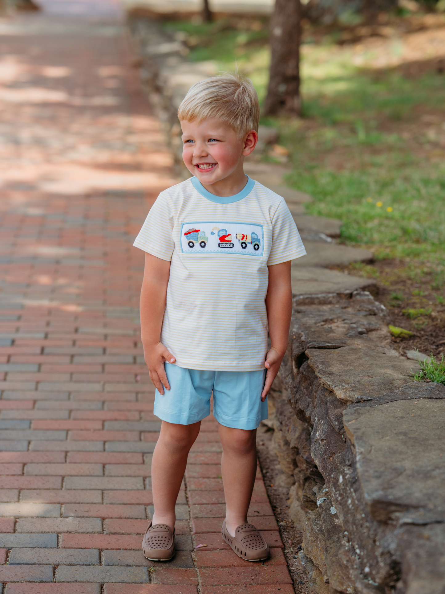 Construction Smocked Short Set