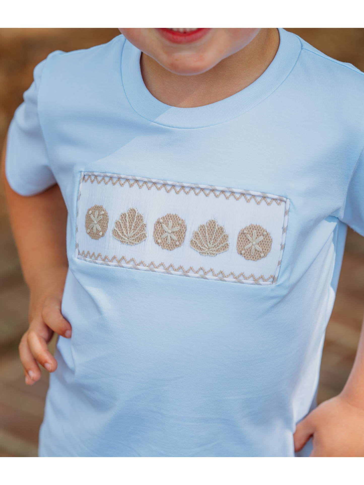 Boys Seashell Smocked Short Set