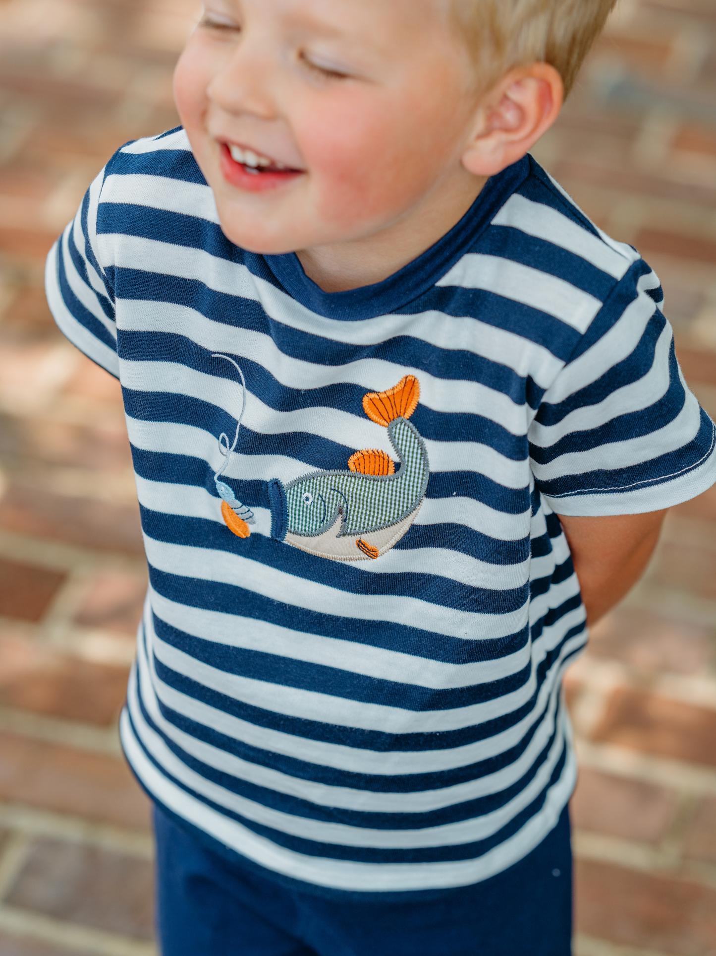 Bass Fish Boys Applique Short Set