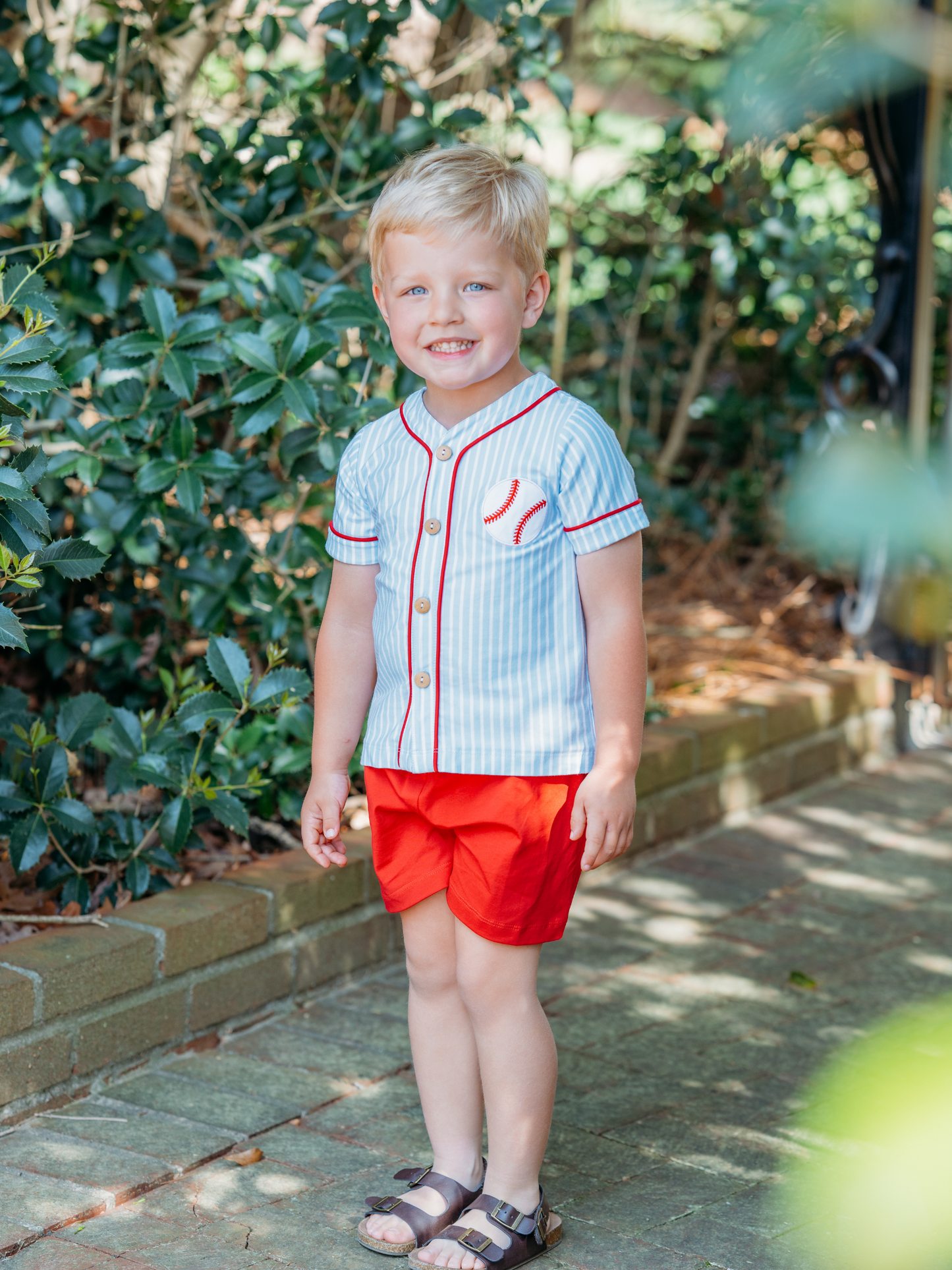 Baseball Appliqué Boys Short Set
