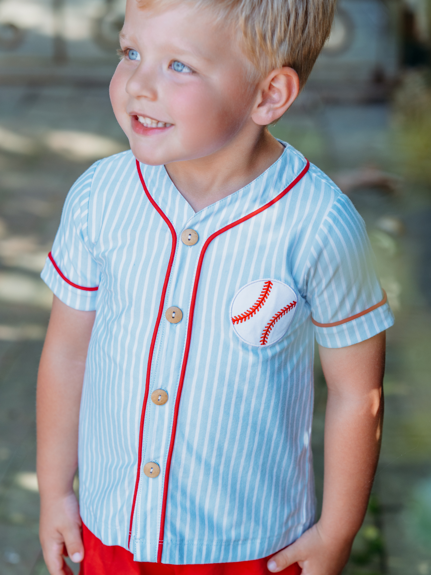 Baseball Appliqué Boys Short Set
