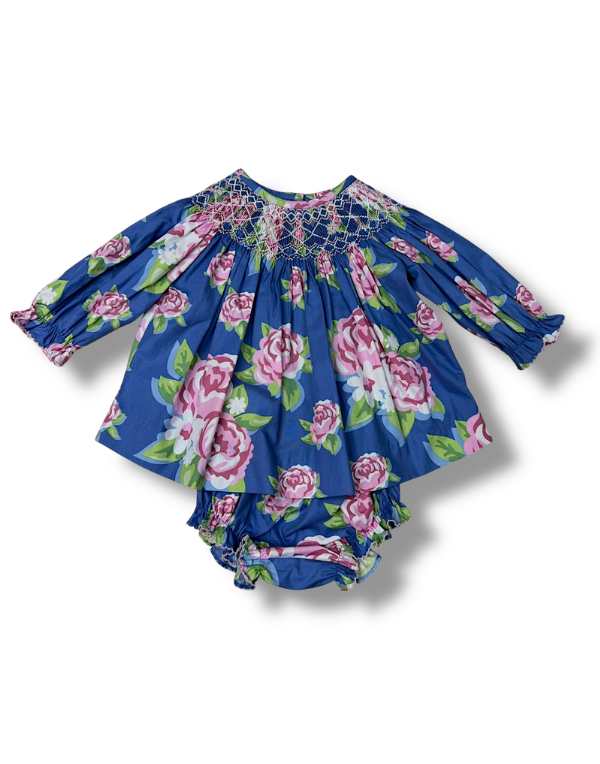Rambling Rose Smocked Bloomer Set