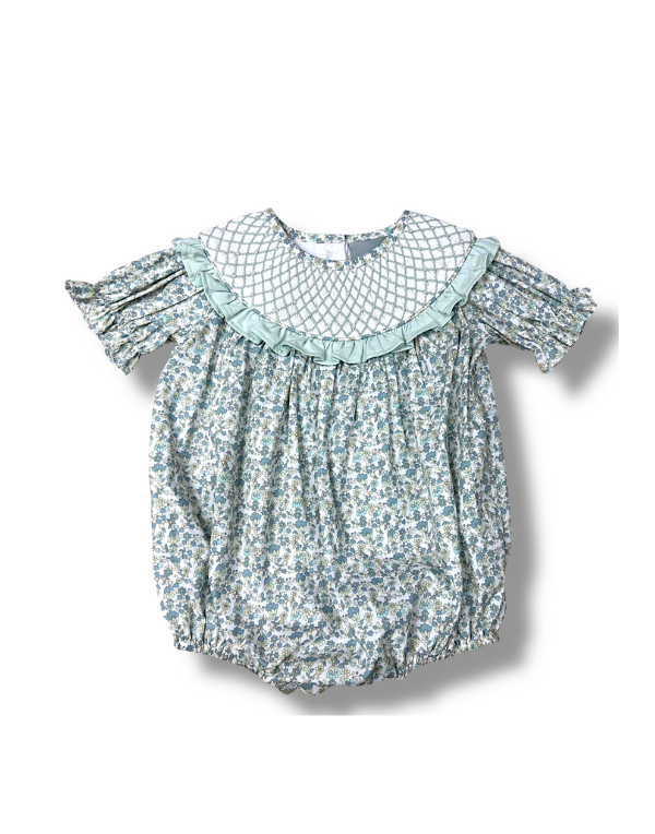 Fall Floral Smocked Bubble