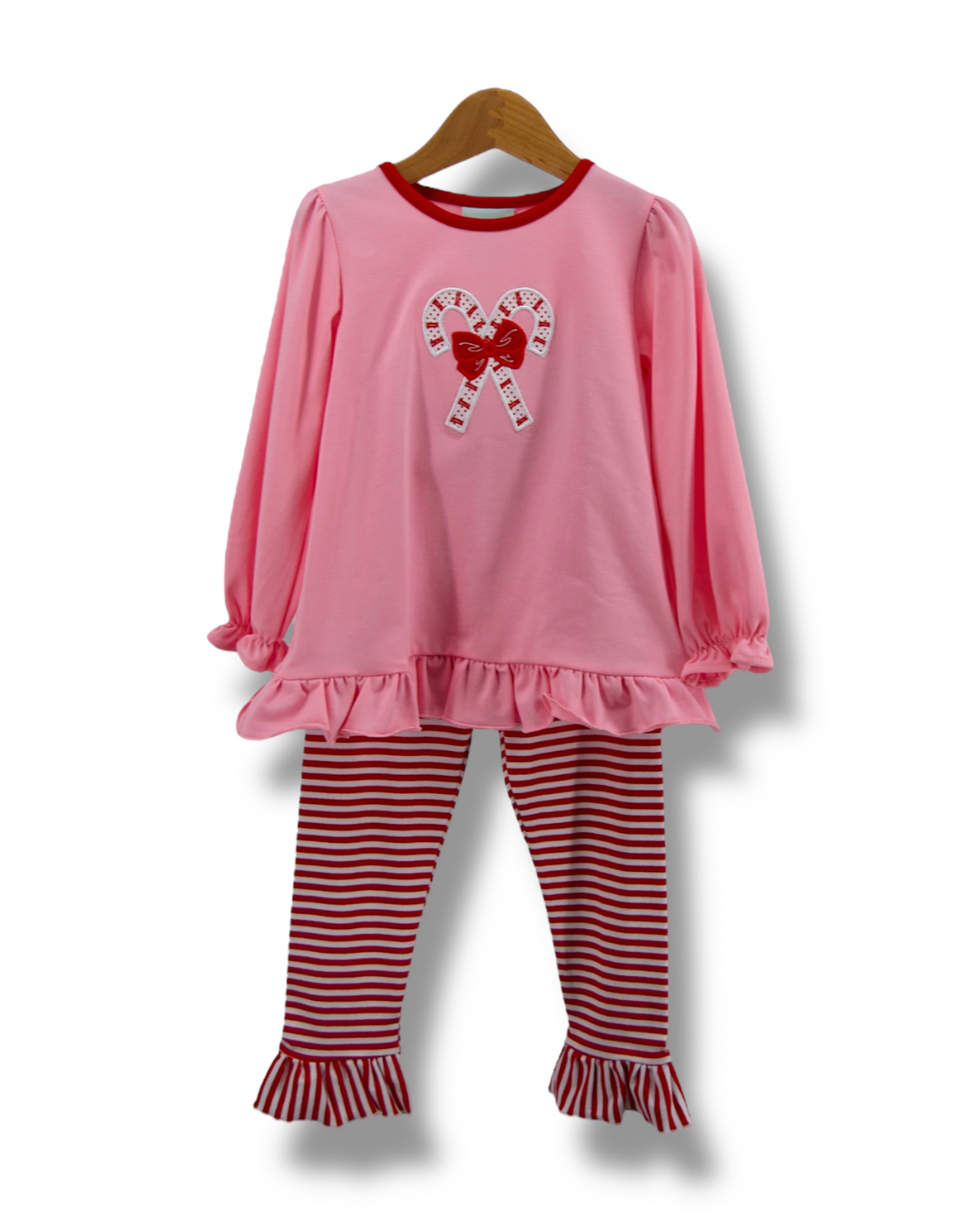 Candy Cane Ruffle Pant Set