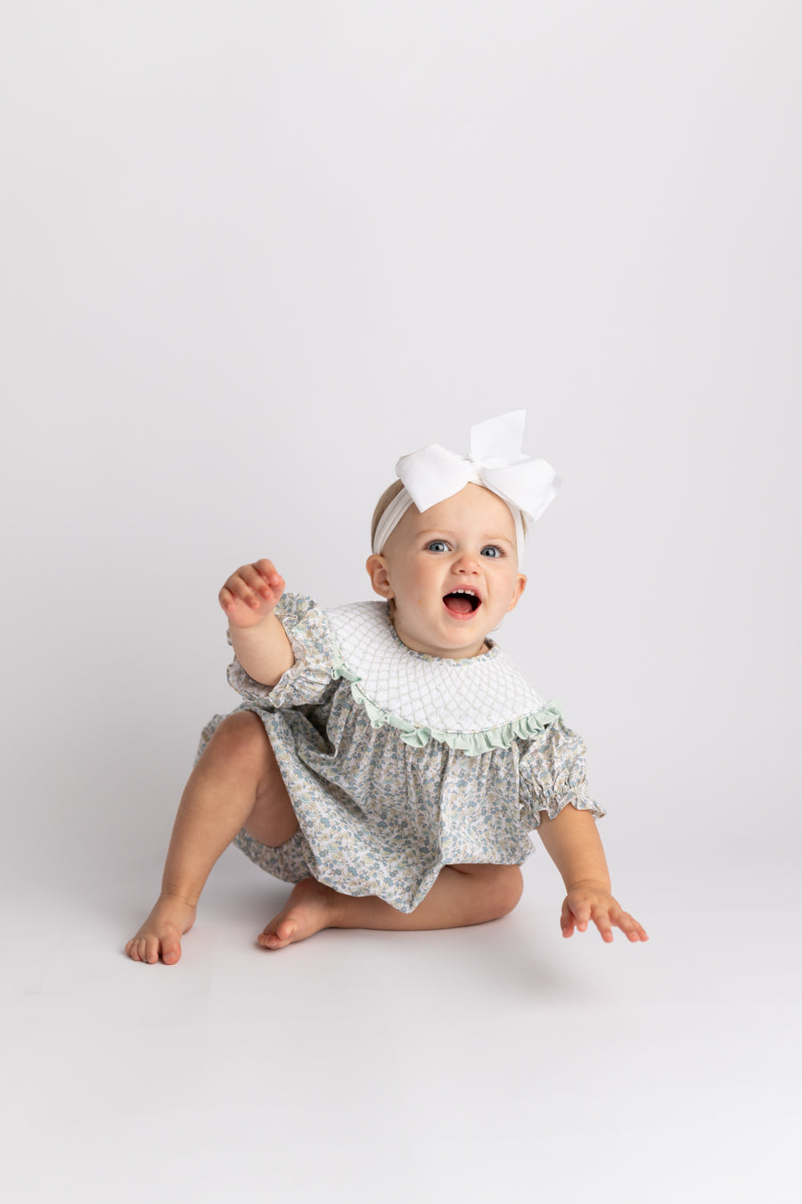 Fall Floral Smocked Bubble