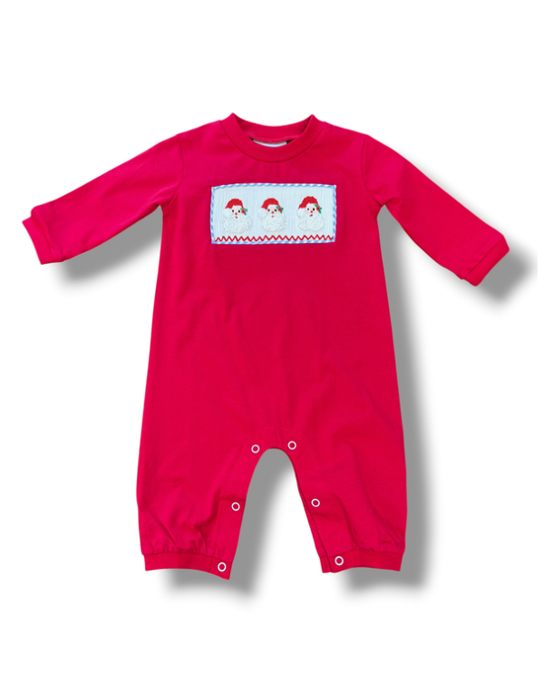 Santa Smocked Boys Romper