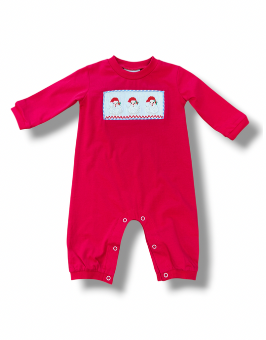 Santa Smocked Boys Romper
