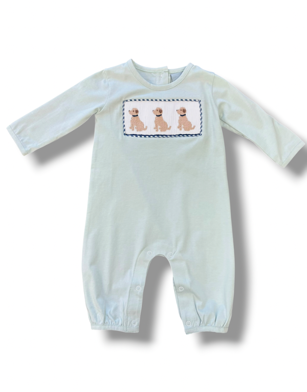 Puppy Smocked Boys Romper