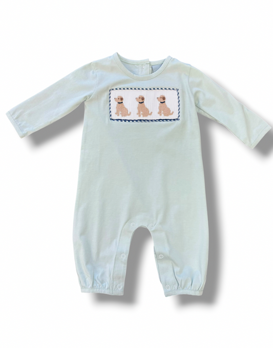 Puppy Smocked Boys Romper
