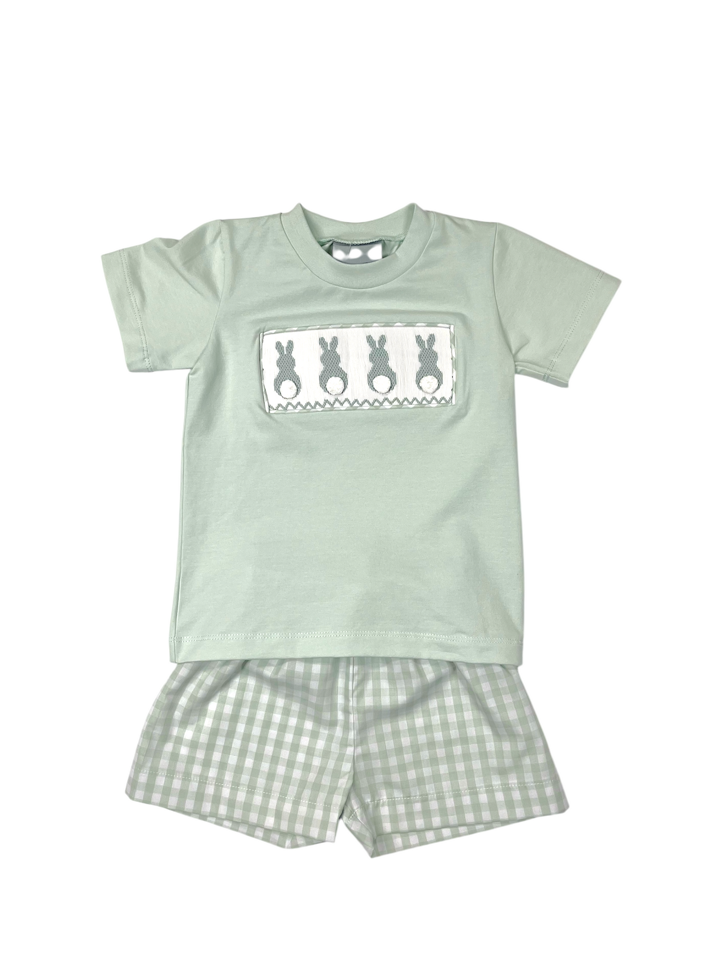 Boys Smocked Bunny Short Set