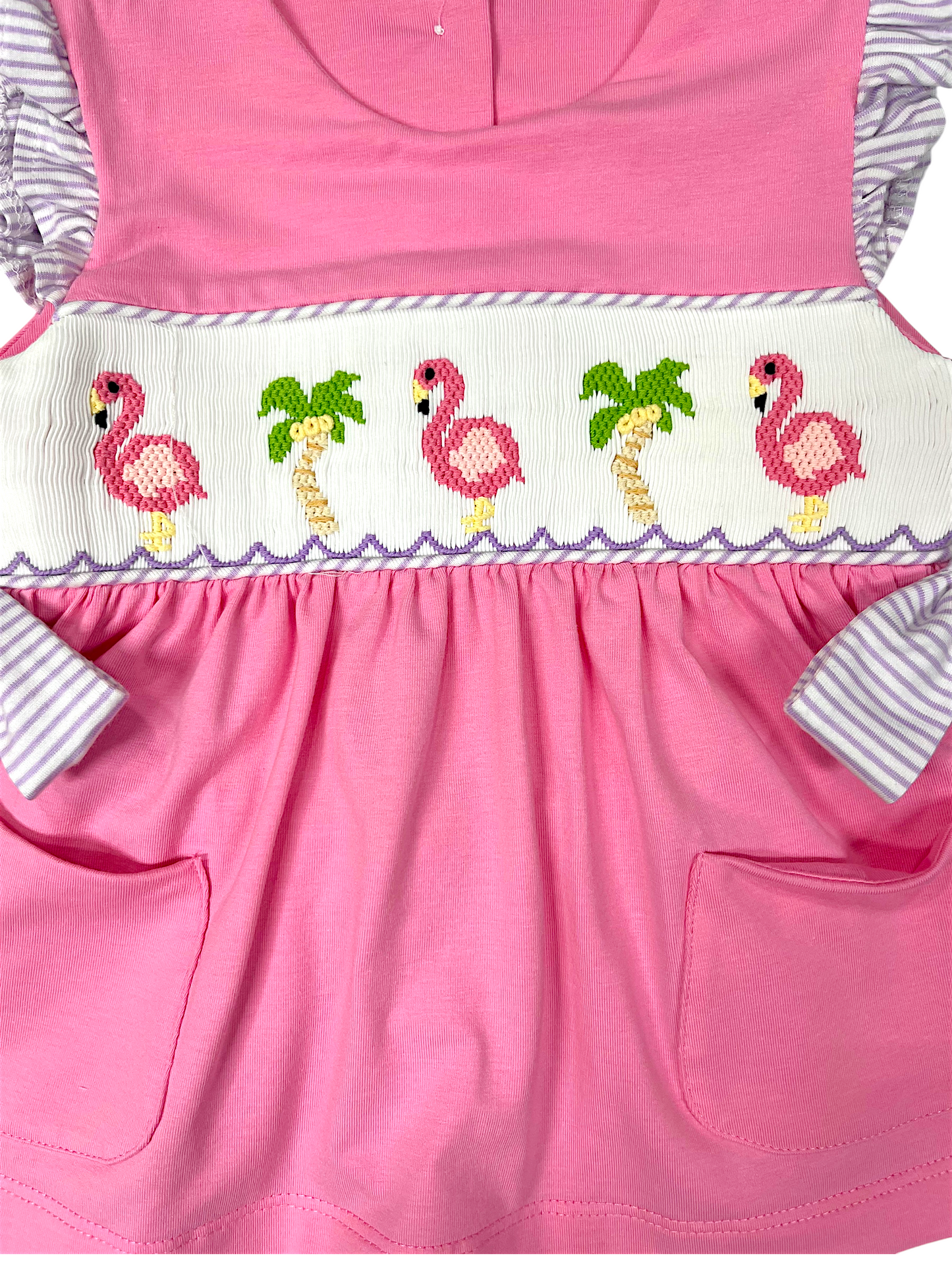 Flamingo Smocked Tie Bloomer Set