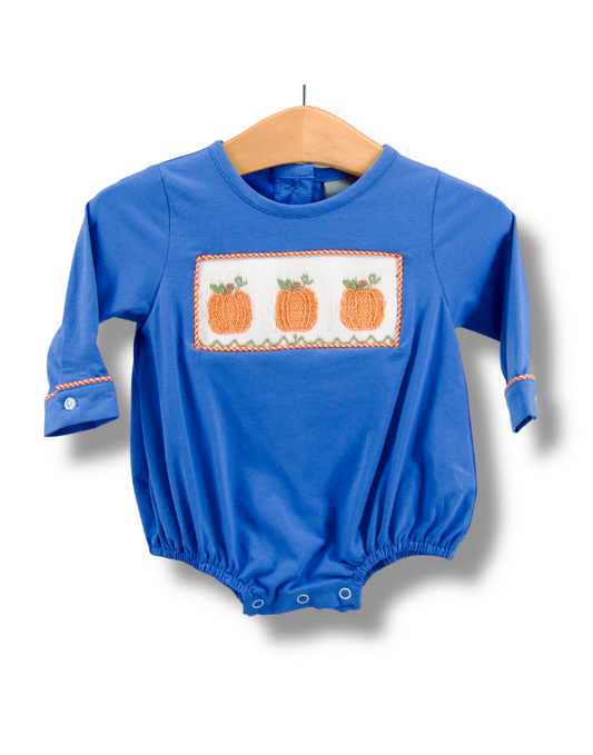 Pumpkin Smocked Boys Bubble