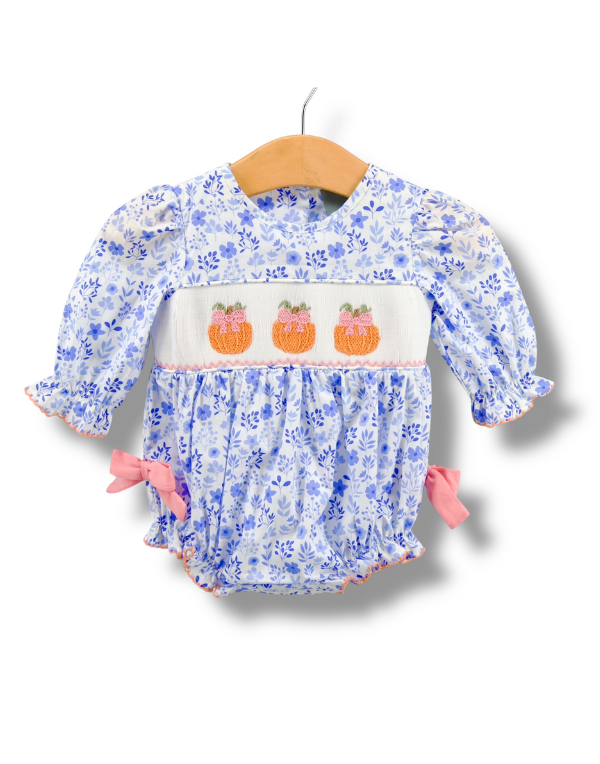 Pumpkin Smocked L/S Bubble