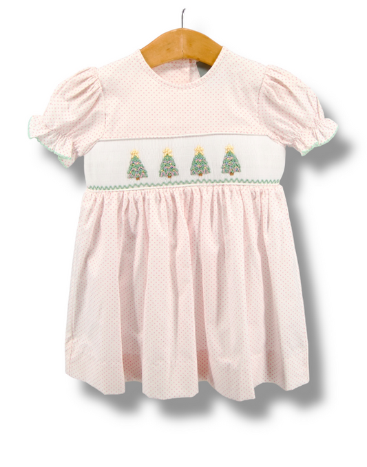 Christmas Tree Smocked Dress