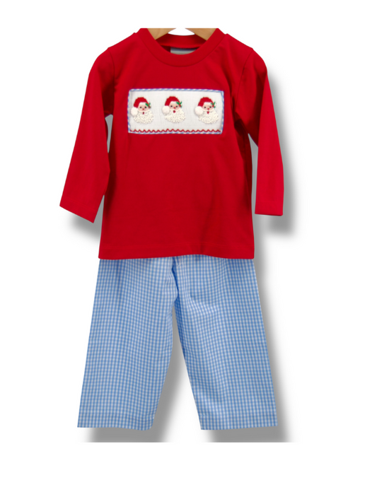 Santa Smocked Boys Pant Set