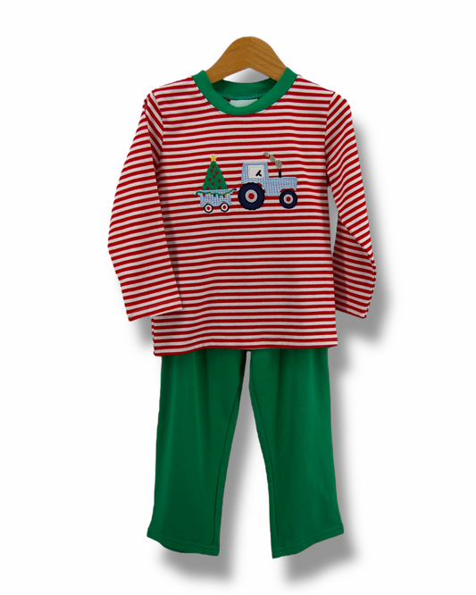 Christmas Tractor Boys Pant Set