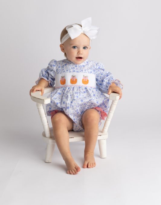 Pumpkin Smocked L/S Bubble