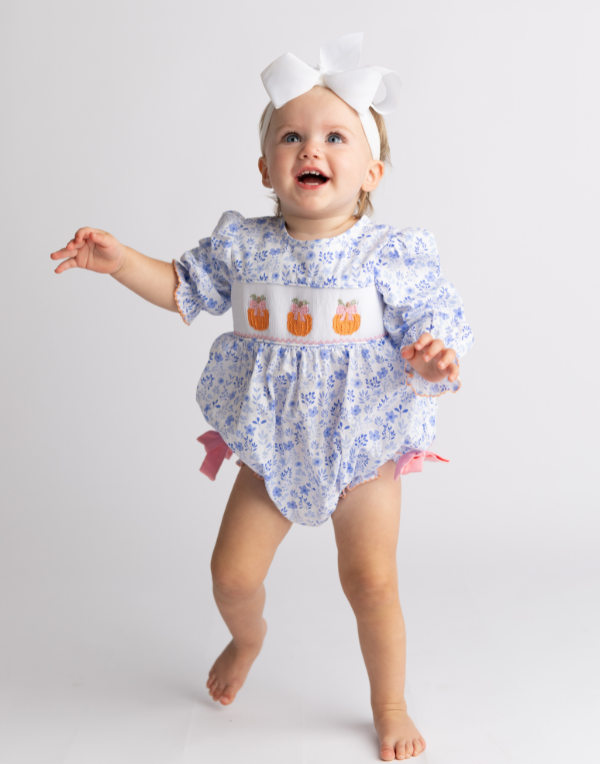 Pumpkin Smocked L/S Bubble