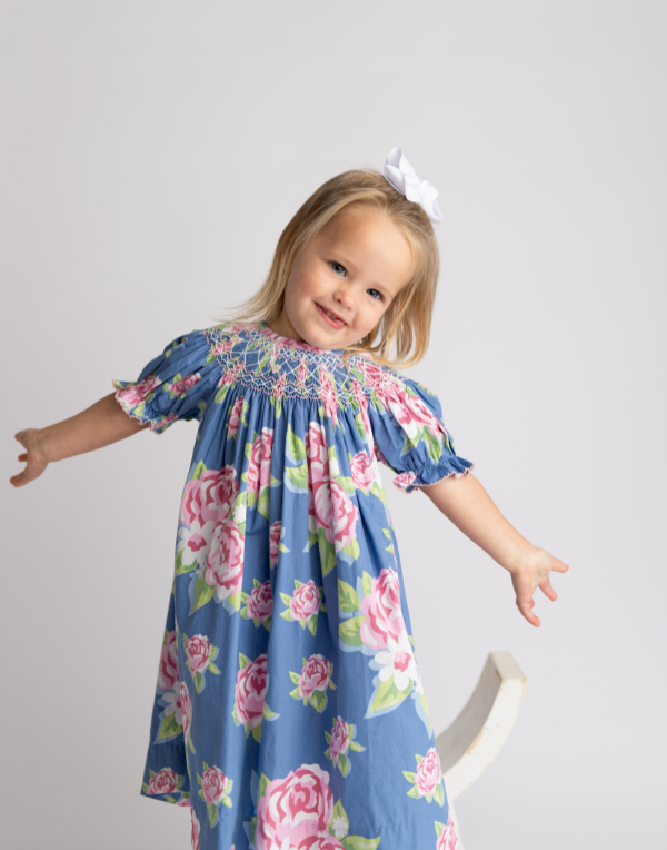 Rambling Rose Smocked Bishop