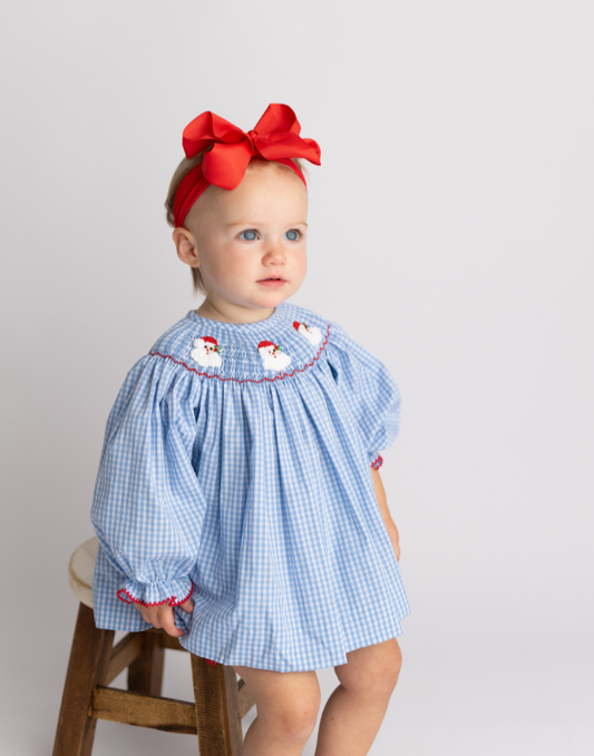 Santa Smocked L/S Bloomer Set