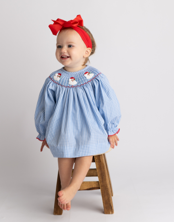 Santa Smocked L/S Bloomer Set