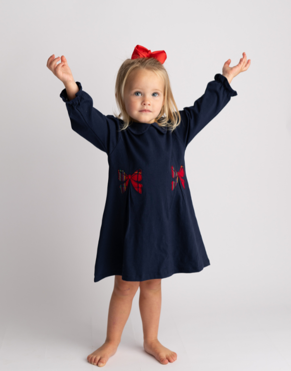 Navy Blue Bow Dress