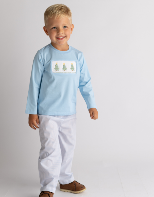 Christmas Tree Smocked Boys Pant Set