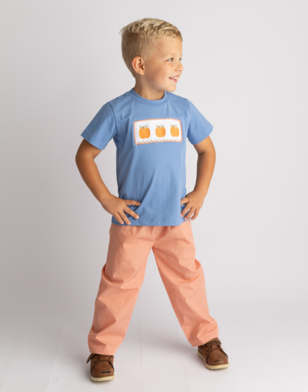 Pumpkin Smocked Boys Pant Set