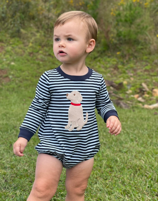 Puppy Applique Boys L/S Bubble